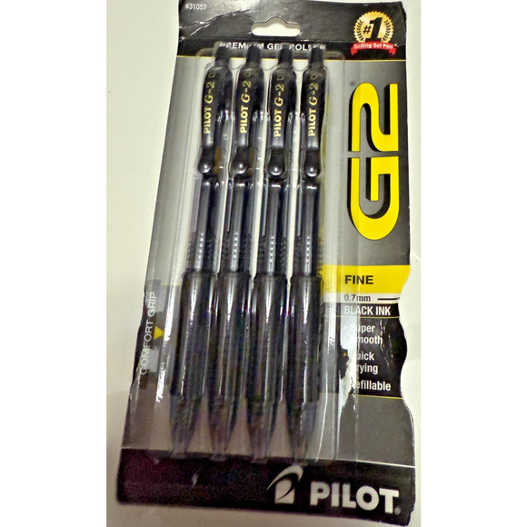 4 Packs Pilot G2 07 Fine Point Black Ink Gel Pens Retractable Bold 0.7mm - Picture 4 of 5